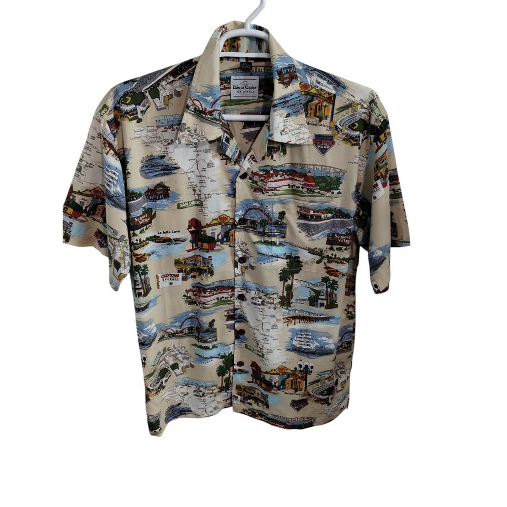 David Carey Originals Men's Large‎ San Diego Destinations Button Up Casual Shirt